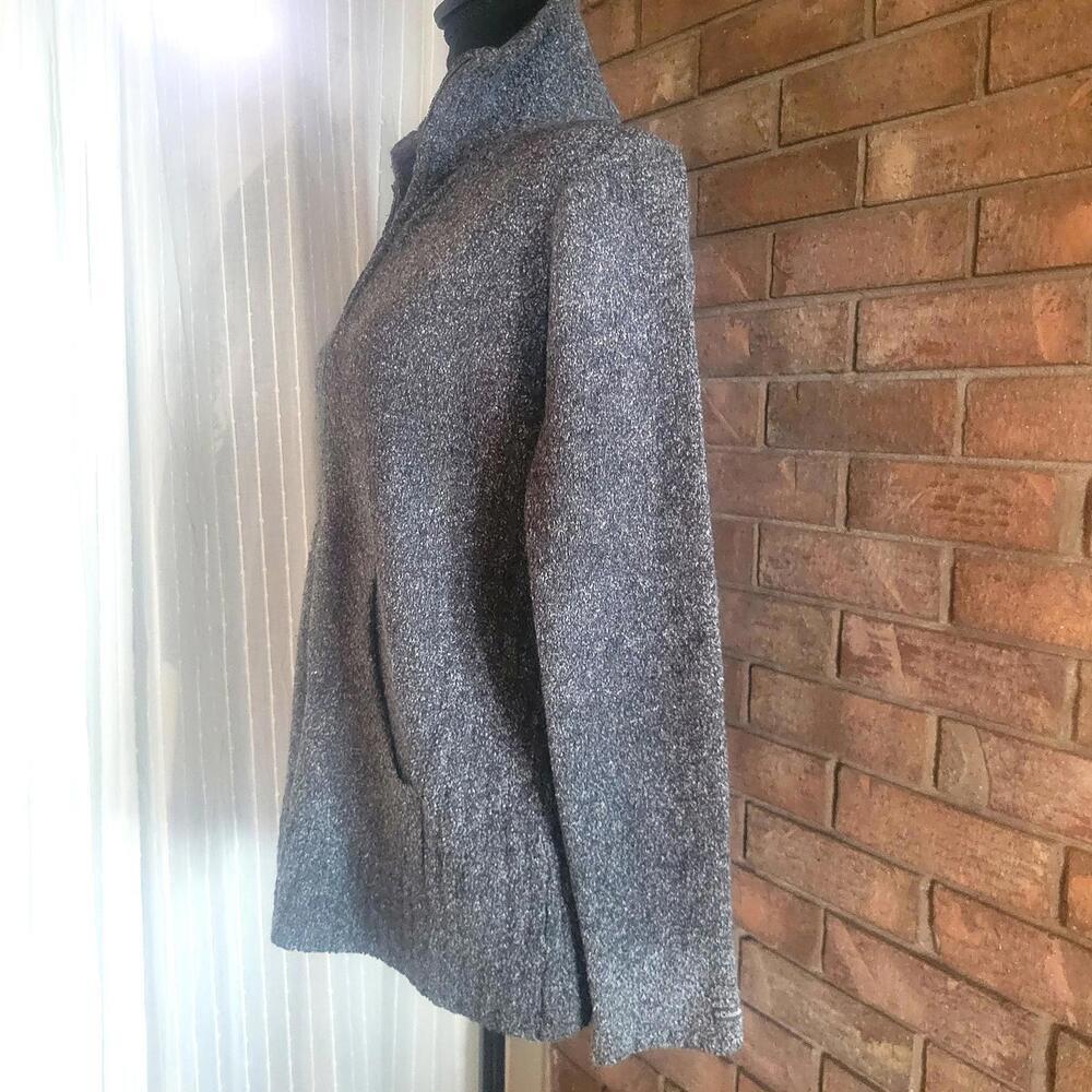 Columbia Women's Full-Zip Charcoal Marled Sweater Pockets Ribbed Hem - Size M - Picture 4 of 9